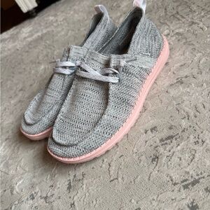 Hey Dude Gray and Pink Women's Sneakers